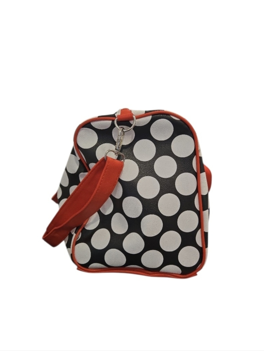 Minnie Mouse Black & White Polka Dot Travel Duffle with Red Accents - Picture 4 of 13